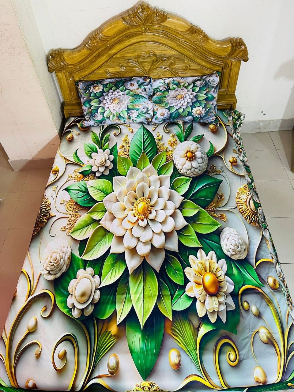 🤍💖 China Premium 3D Design Bed Sheet 🤍💖