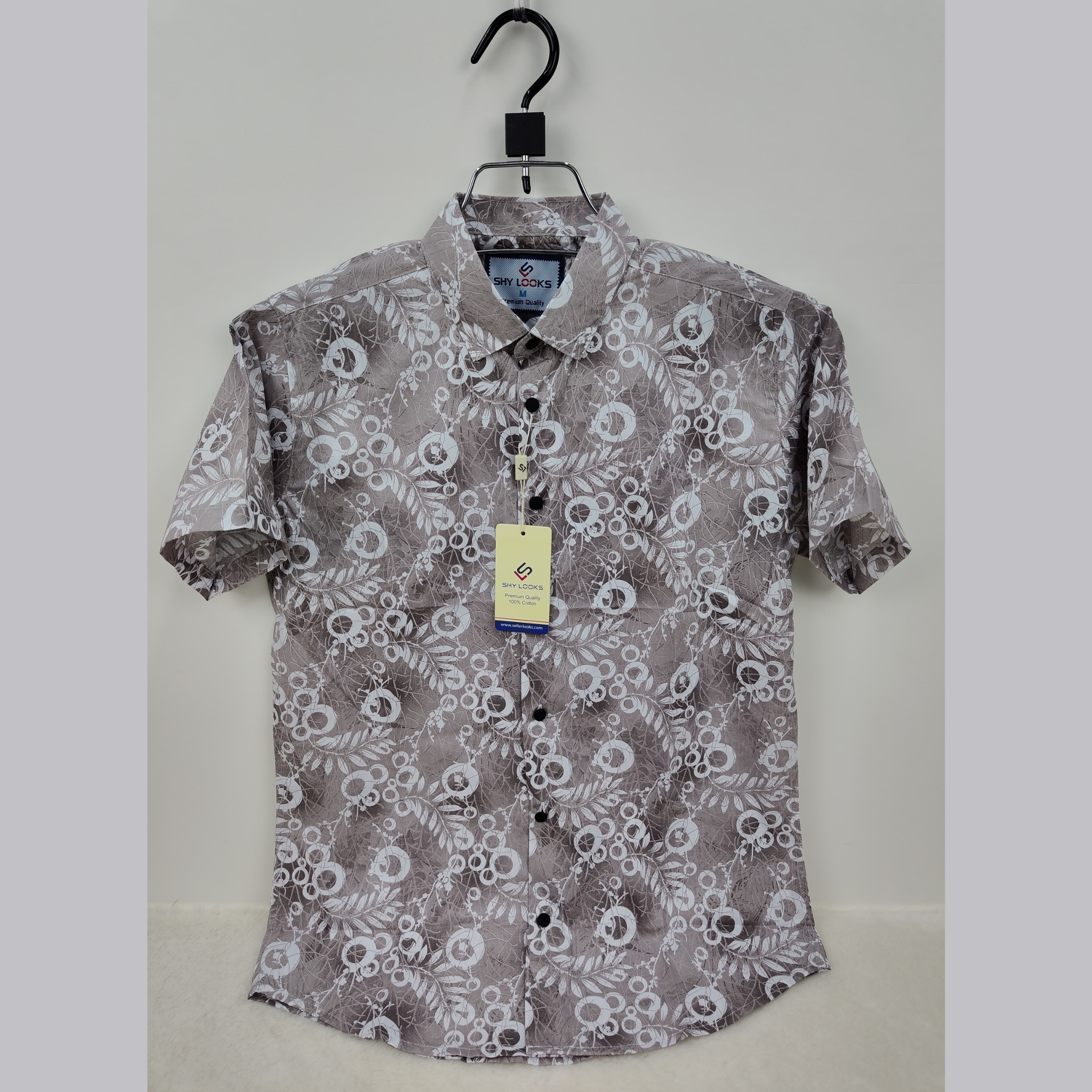 🤍💖 Pure Cotton Half Sleeve Print Shirt for Men's 🤍💖
