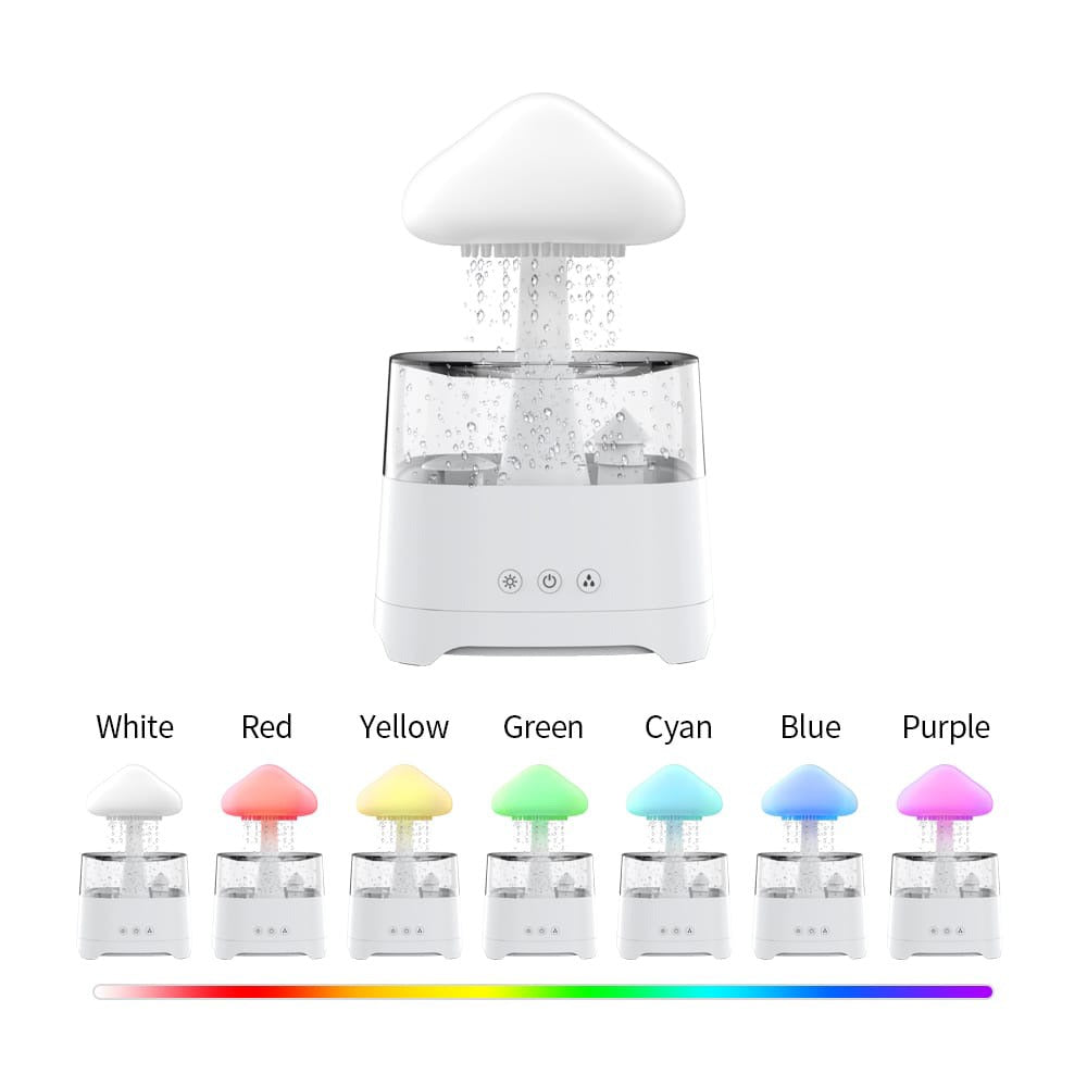 🤍💖 5 IN 1 Bluetooth Speaker Rain Cloud Humidifier, switchable 7 colors, 450ml capacity super quiet, intelligent anti-dry function 🤍💖
