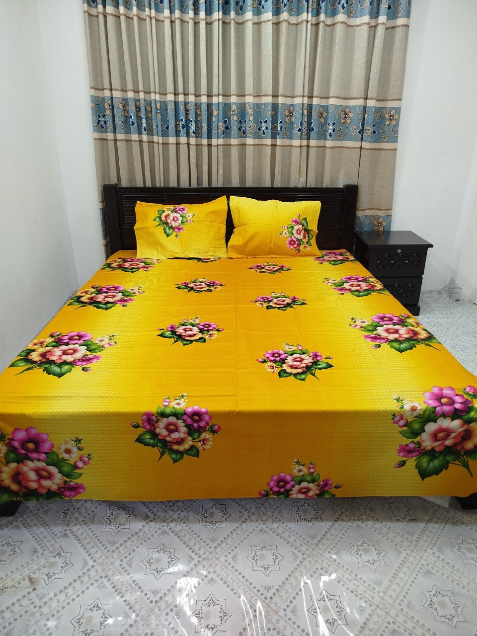🤍💖 King Size Full cotton fabric Panel Bedsheet 🤍💖