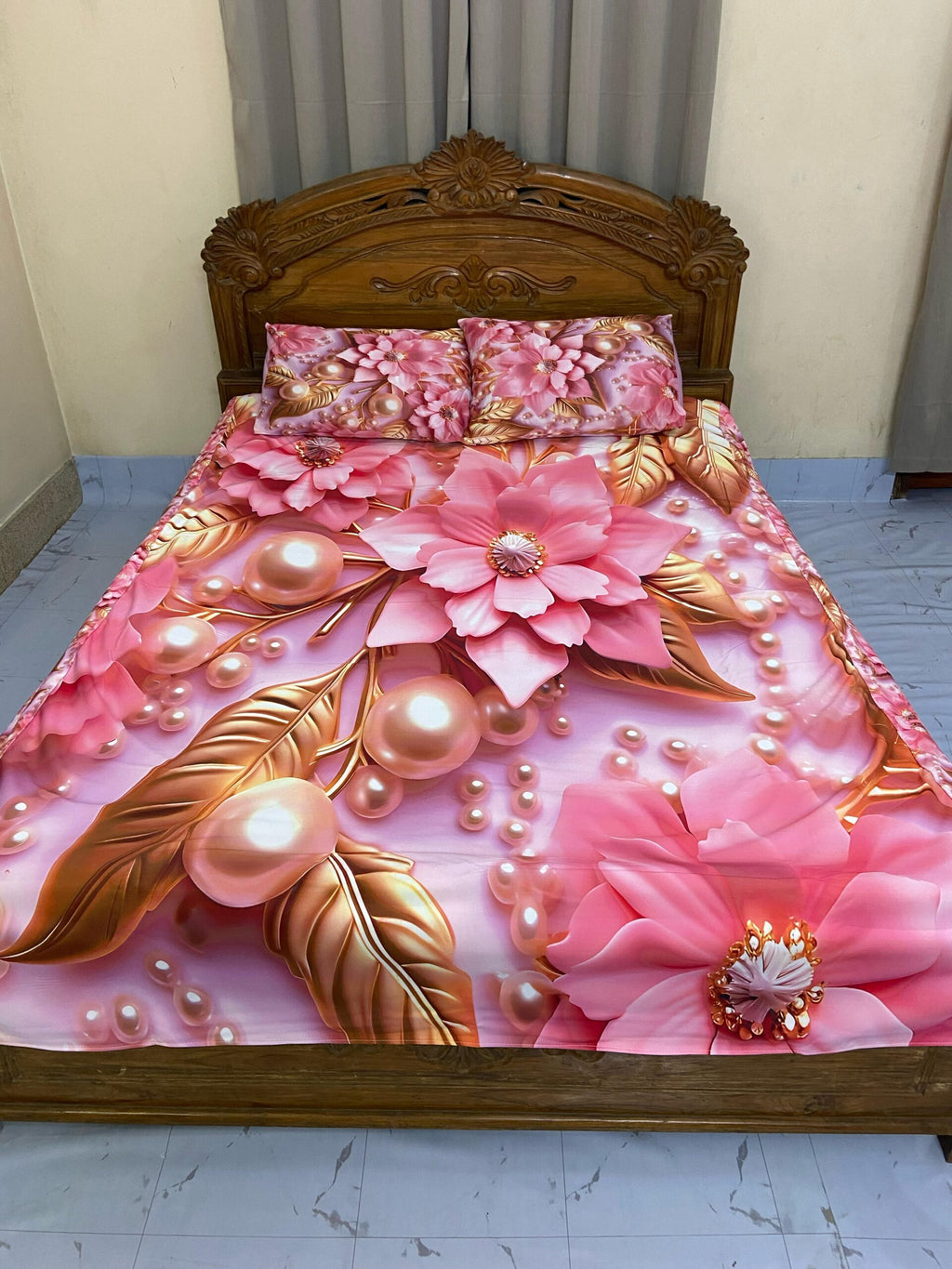 🤍💖 China Premium 3D Design Bed Sheet 🤍💖