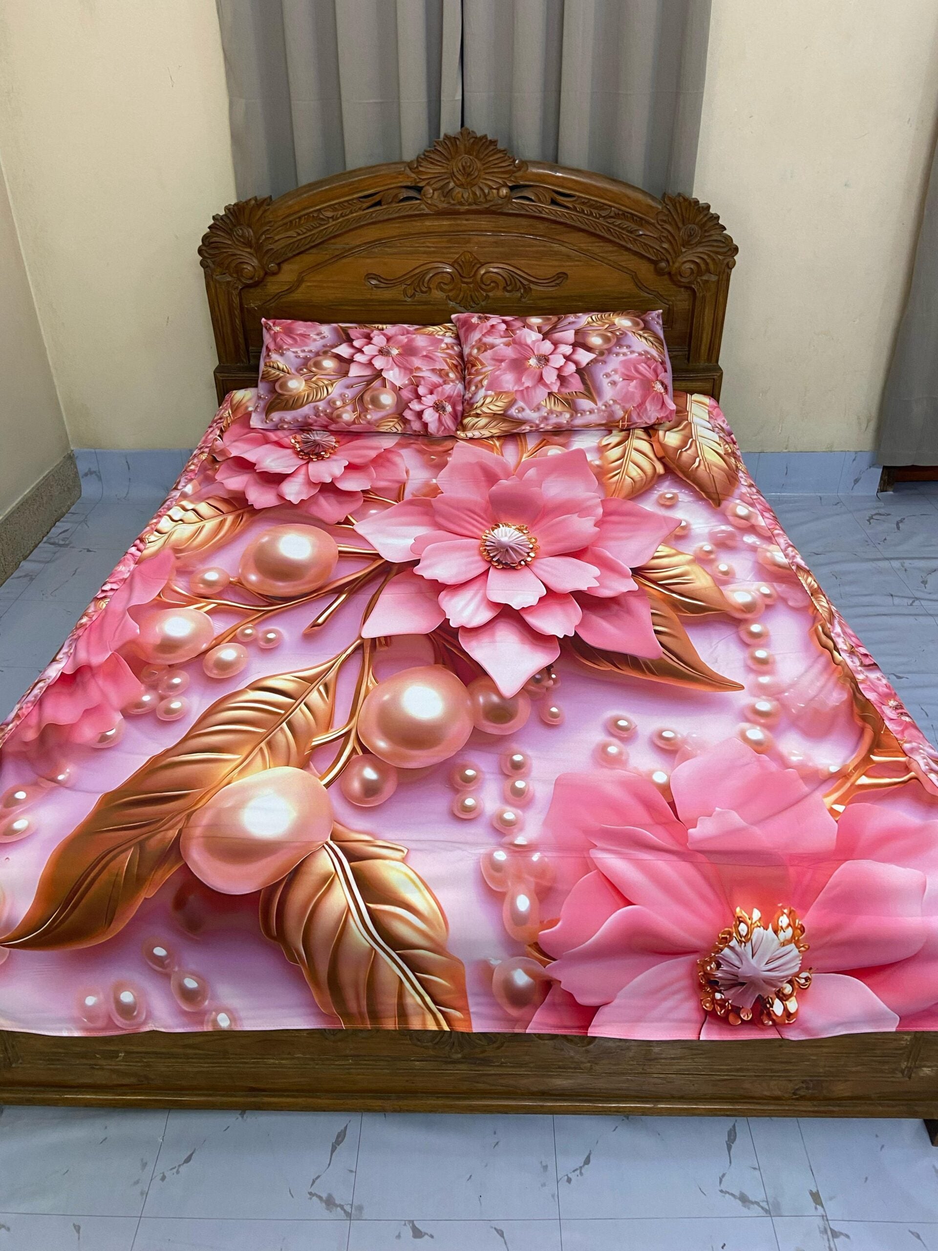 🤍💖 China Premium 3D Design Bed Sheet 🤍💖