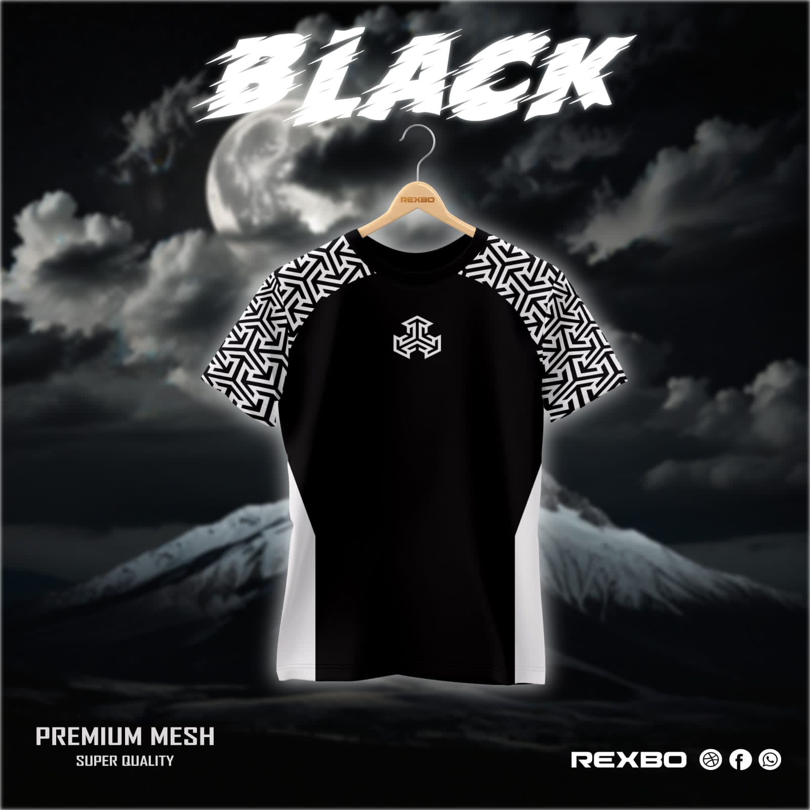🤍💖 BLACK PREMIUM MESH টি-শার্ট 🤍💖