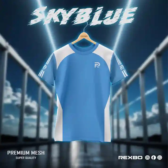 🤍💖 SKY BLUE PREMIUM MESH টি-শার্ট 🤍💖