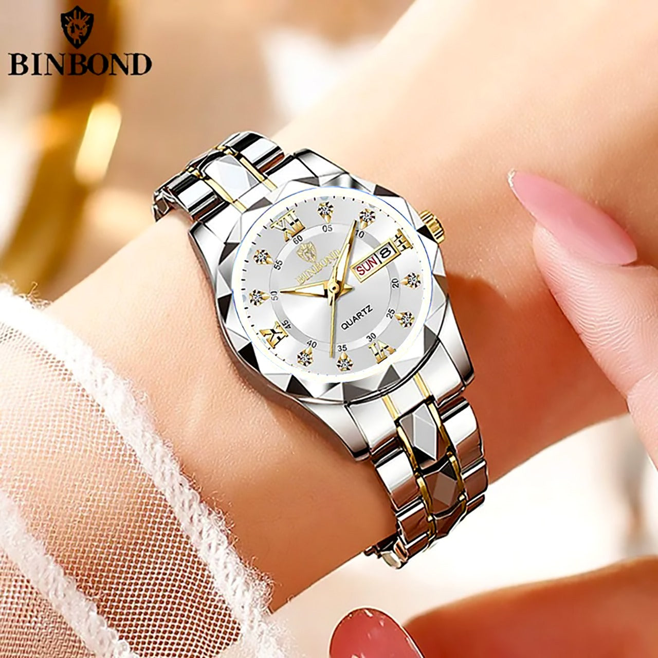 🤍💖 BINBOND Top Brand Luxury Fashion Business Womens Watches 30M Week Date Clock Sport Quartz Womens Wristwatch 🤍💖