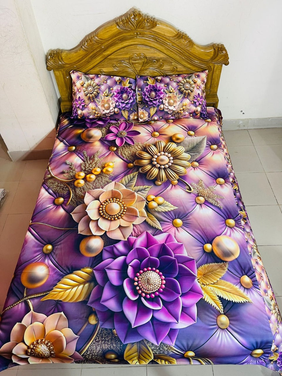 🤍💖 China Premium 3D Design Bed Sheet 🤍💖