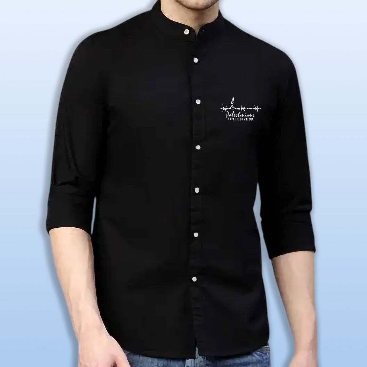 🤍💖 Premium Printed Ban Collar Shirt for Men 🤍💖