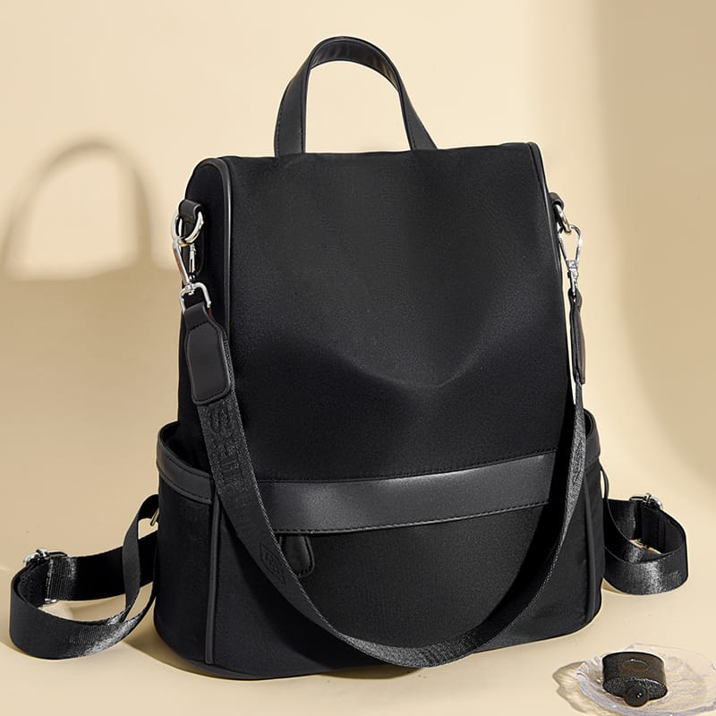 🤍💖 New Design Women Backpack Nylon Waterproof Anti-Theft Travel Backpack (black) 🤍💖