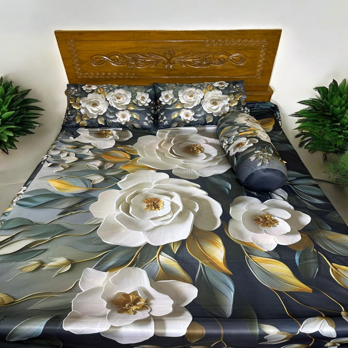 🤍💖 China Premium 3D Design Bed Sheet 🤍💖