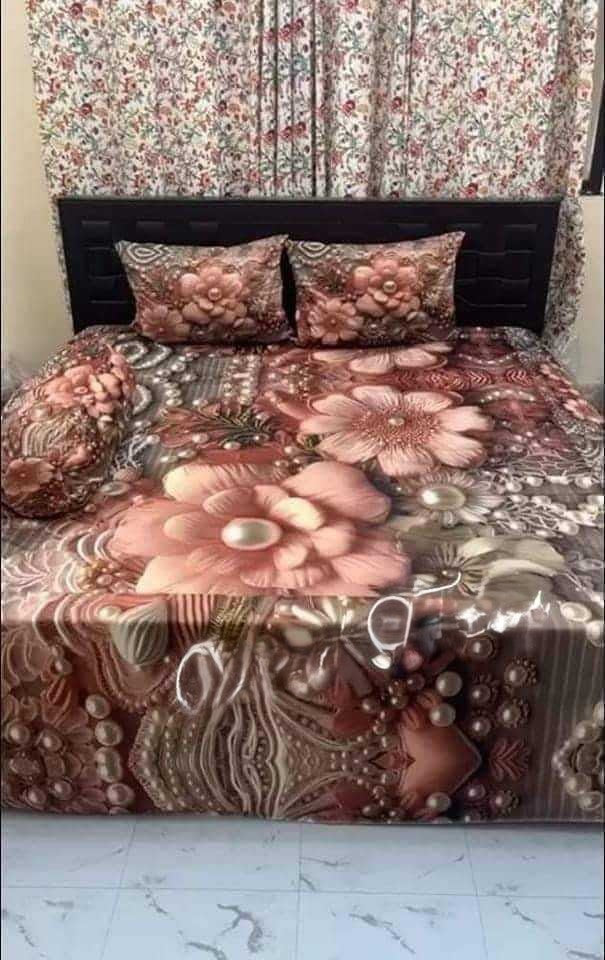🤍💖 China Premium 3D Design Bed Sheet 🤍💖