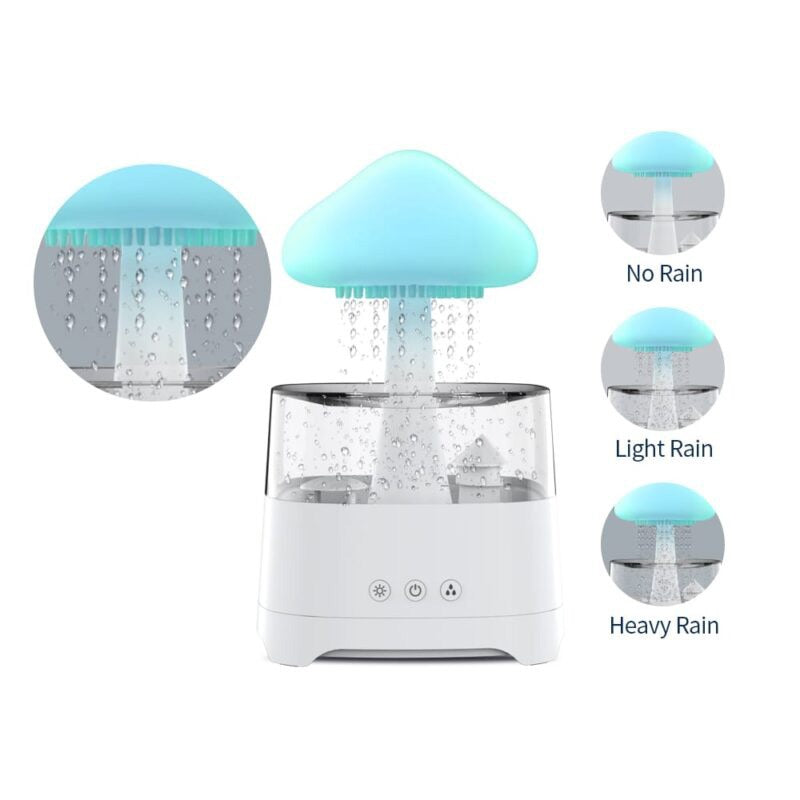🤍💖 5 IN 1 Bluetooth Speaker Rain Cloud Humidifier, switchable 7 colors, 450ml capacity super quiet, intelligent anti-dry function 🤍💖