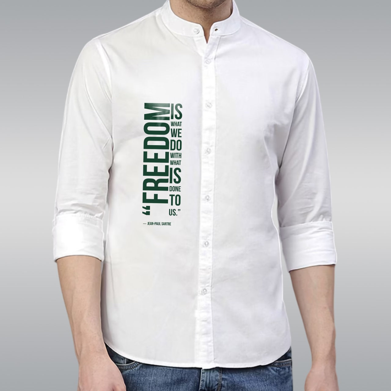 🤍💖 Premium Printed Ban Collar Shirt for Men 🤍💖