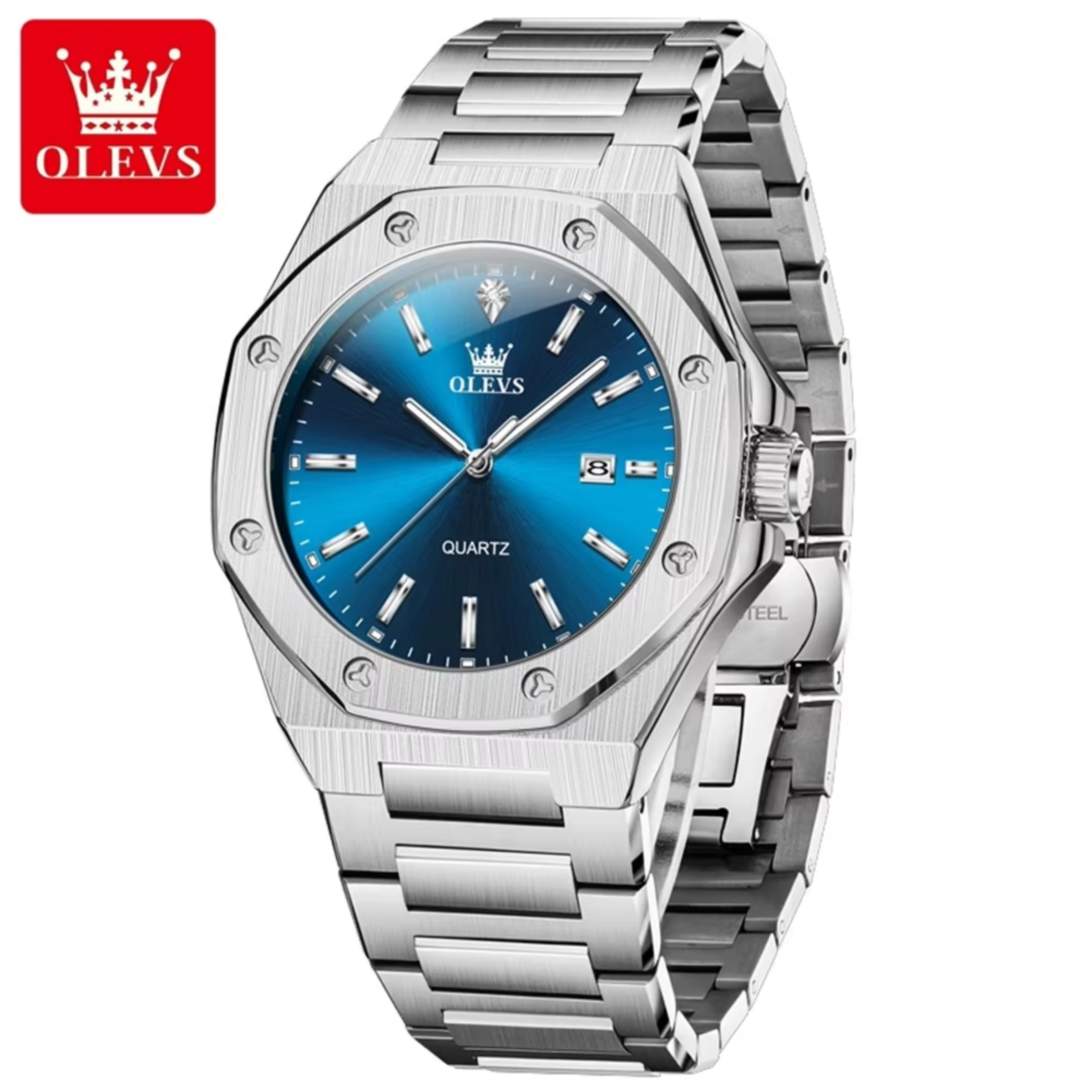 🤍💖 OLEVS 3613 Luxury Business Watch for Man Sport Stainless Steel Men Watch Luminous Date Watches Quartz Clock Reloj 🤍💖