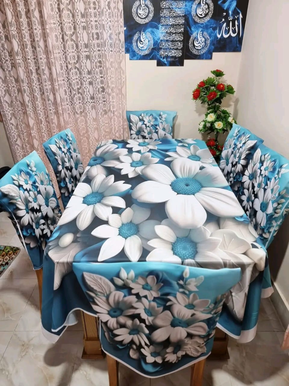 🤍💖 China Premium 3D Print Table Cloth Set 🤍💖