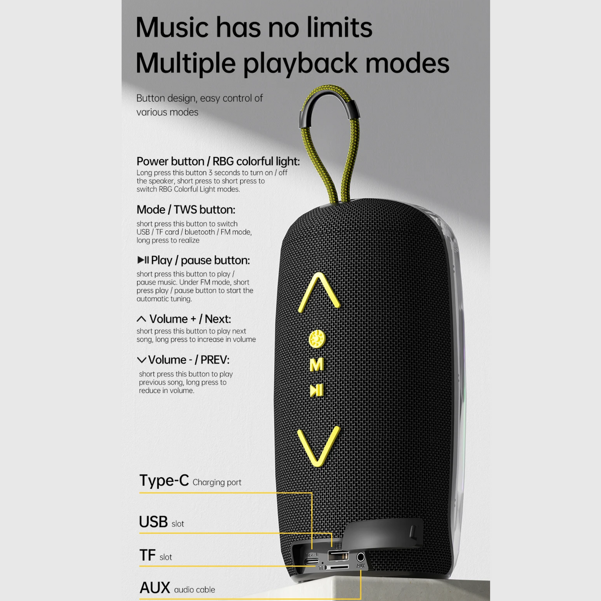 🤍💖 AWEI KA32 Bluetooth Speaker Pairing Music Player Colorful Light 🤍💖