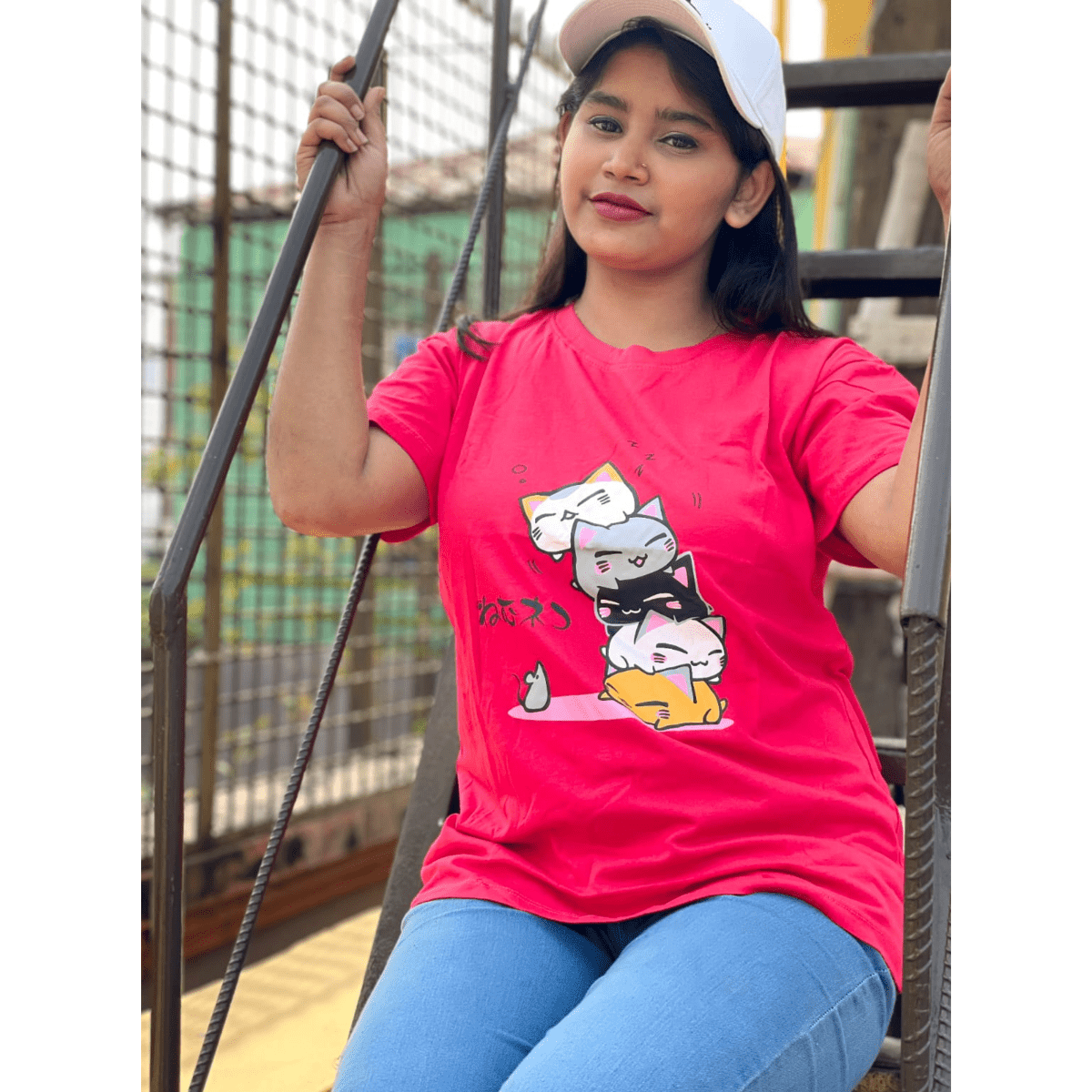 🤍💖 DTF Printed ladies T shirt | Half Sleeve Plain | Regular Fit Ladies T Shirt for Women & Girls 🤍💖 - STYLEX