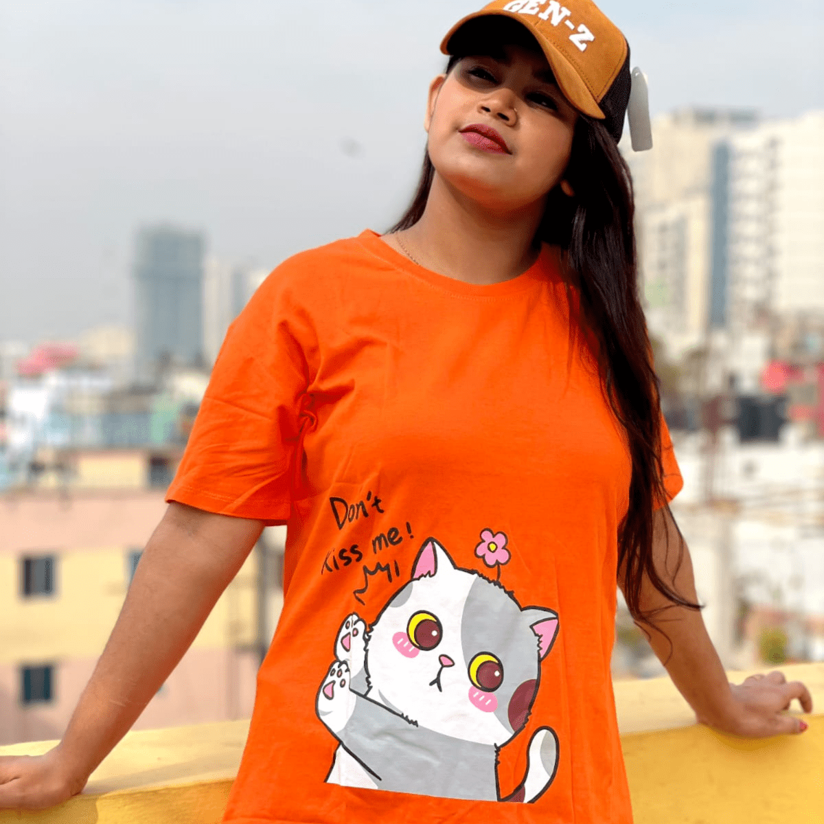 🤍💖 DTF Printed ladies T shirt | Half Sleeve Plain | Regular Fit Ladies T Shirt for Women & Girls 🤍💖 - STYLEX