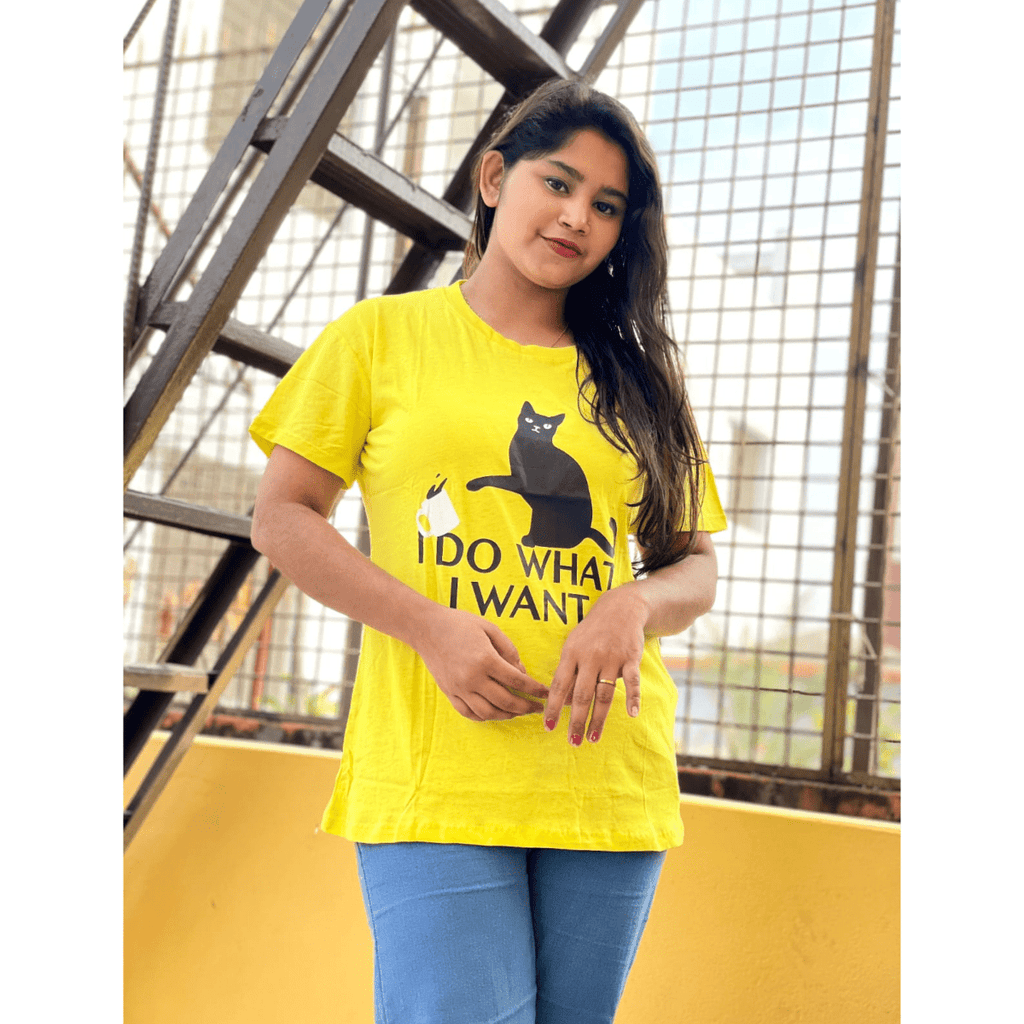 🤍💖 DTF Printed ladies T shirt | Half Sleeve Plain | Regular Fit Ladies T Shirt for Women & Girls 🤍💖 - STYLEX