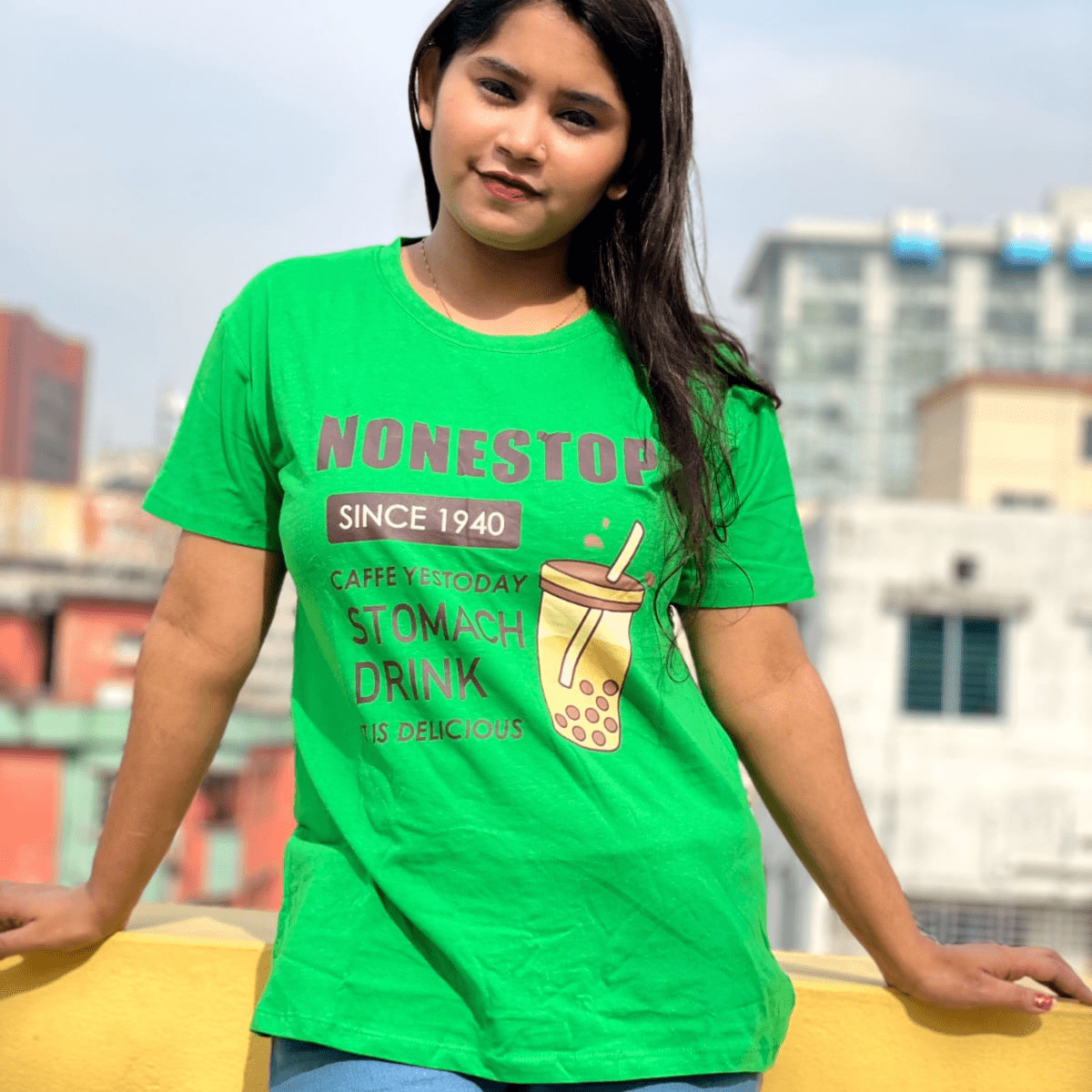 🤍💖 DTF Printed ladies T shirt | Half Sleeve Plain | Regular Fit Ladies T Shirt for Women & Girls 🤍💖 - STYLEX