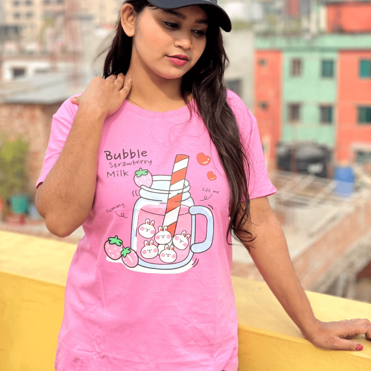 🤍💖 DTF Printed ladies T shirt | Half Sleeve Plain | Regular Fit Ladies T Shirt for Women & Girls 🤍💖 - STYLEX