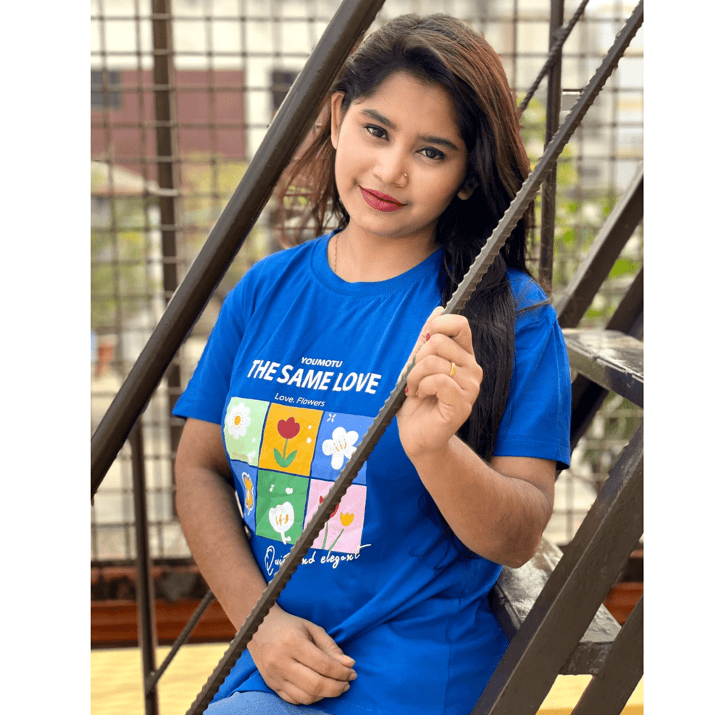 🤍💖 DTF Printed ladies T shirt | Half Sleeve Plain | Regular Fit Ladies T Shirt for Women & Girls 🤍💖 - STYLEX