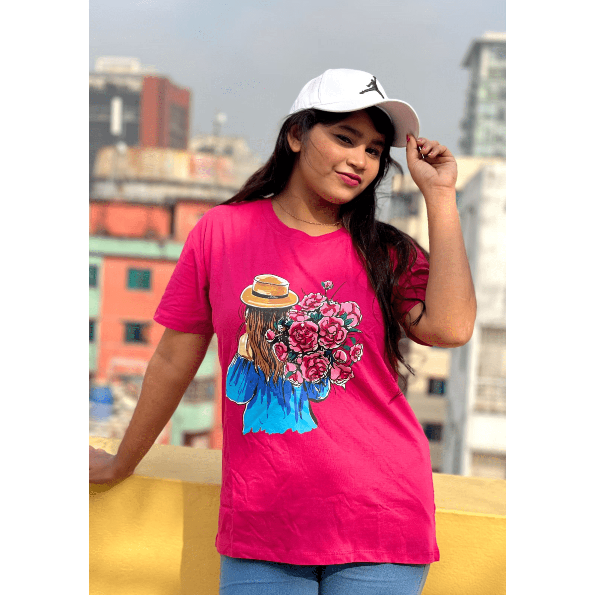 🤍💖 DTF Printed ladies T shirt | Half Sleeve Plain | Regular Fit Ladies T Shirt for Women & Girls 🤍💖 - STYLEX