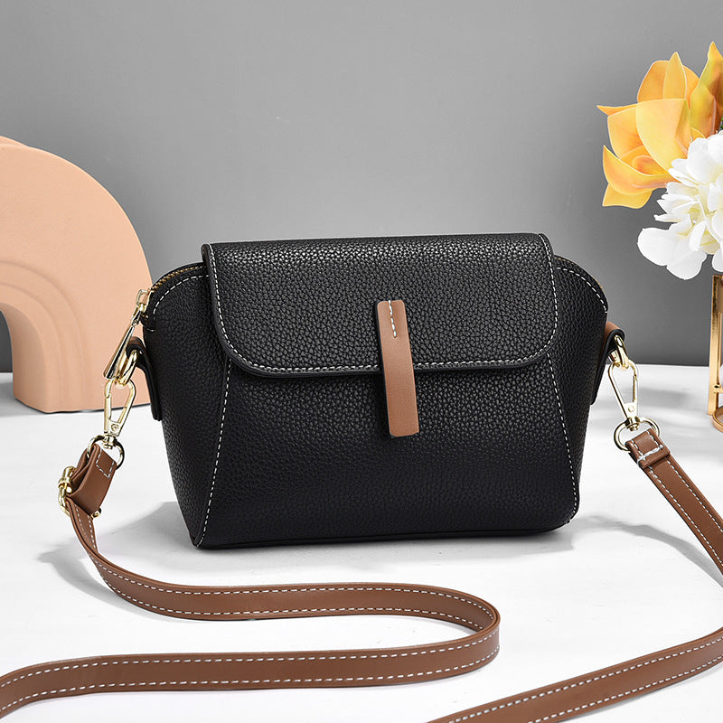 🤍💖 New PU Leather Single Shoulder Niche Light Luxury Women's Bag (Black) 🤍💖
