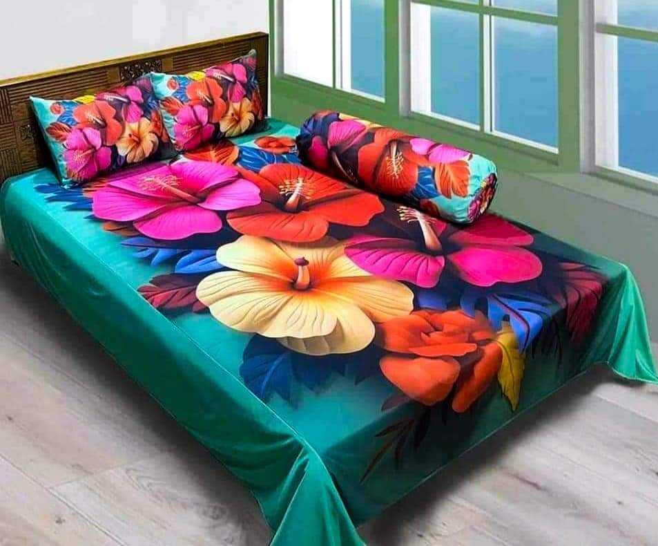 🤍💖 China Premium 3D Design Bed Sheet 🤍💖