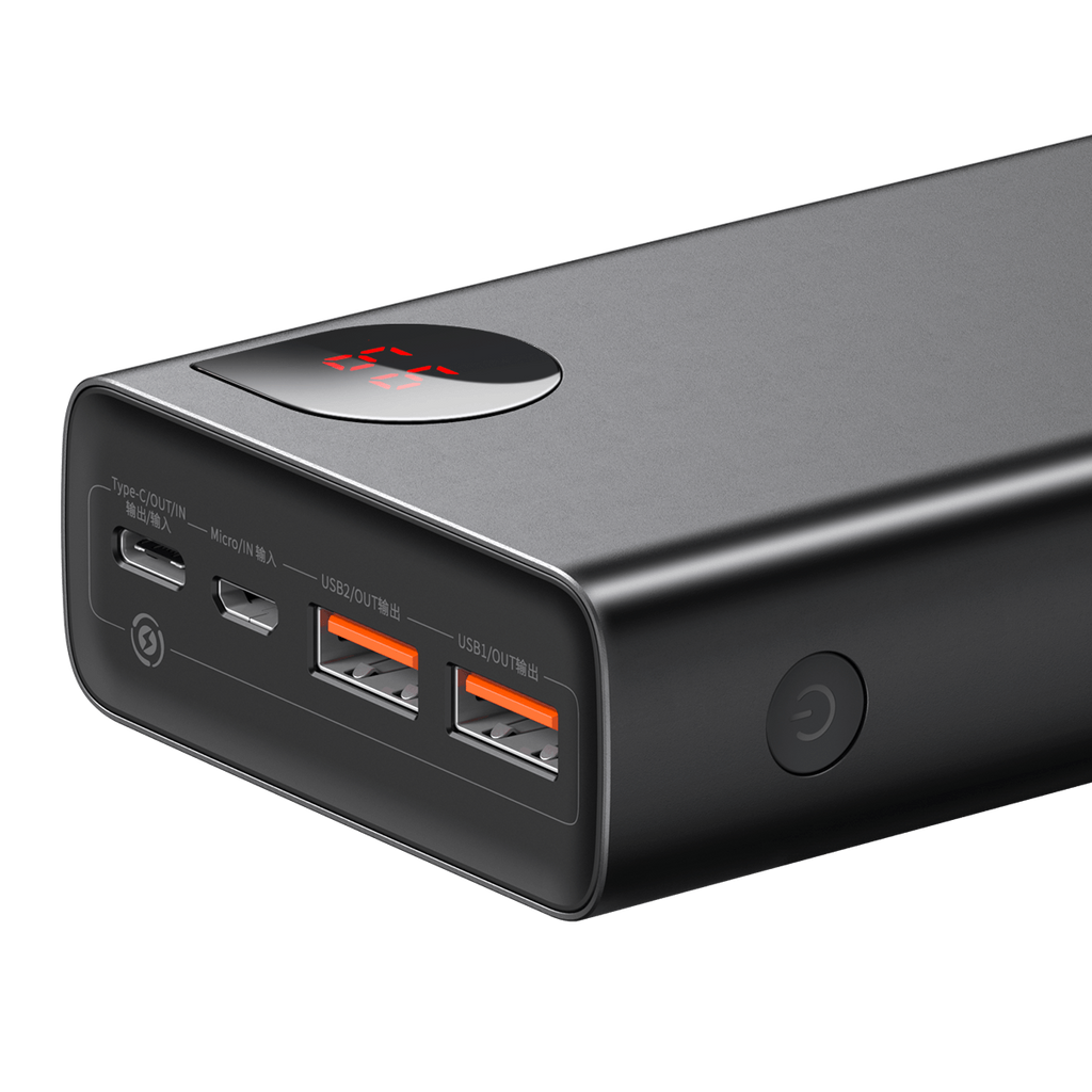🤍💖 Baseus Adaman 20000mAh 22.5W Metal Power Bank with Digital Display – Black 🤍💖
