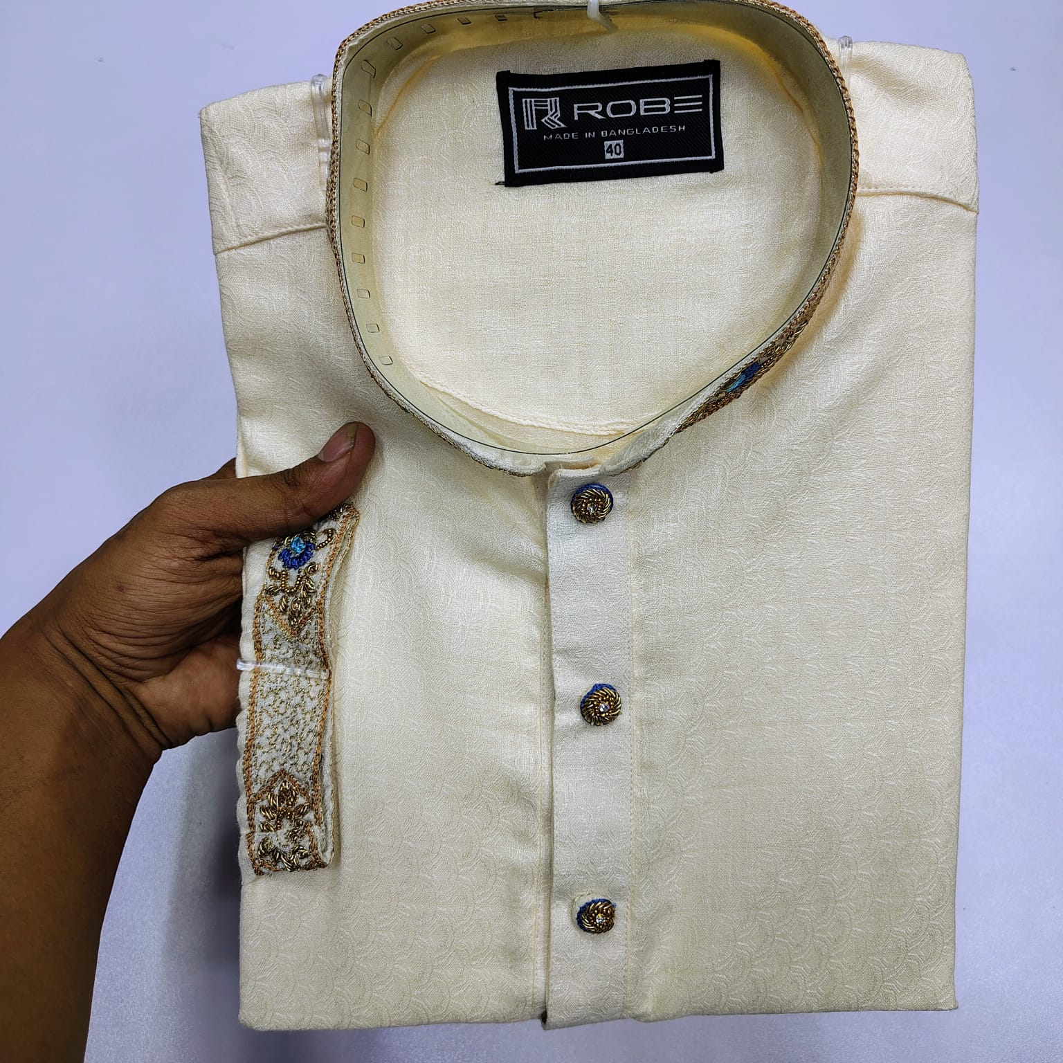 🤍💖Indian Cotton Gorgeous Karchupi Panjabi 🤍💖