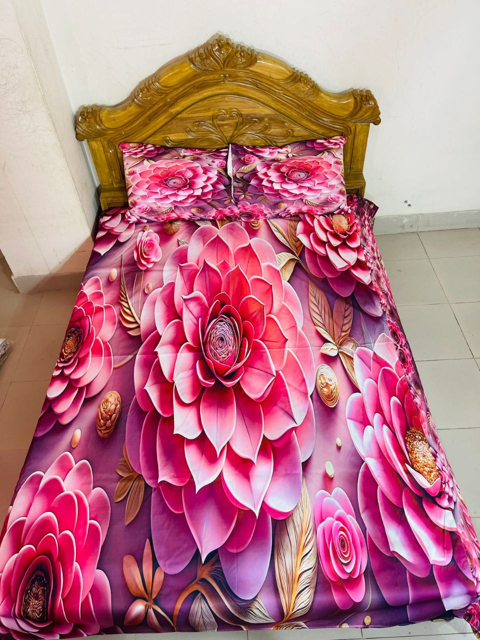🤍💖 China Premium 3D Design Bed Sheet 🤍💖