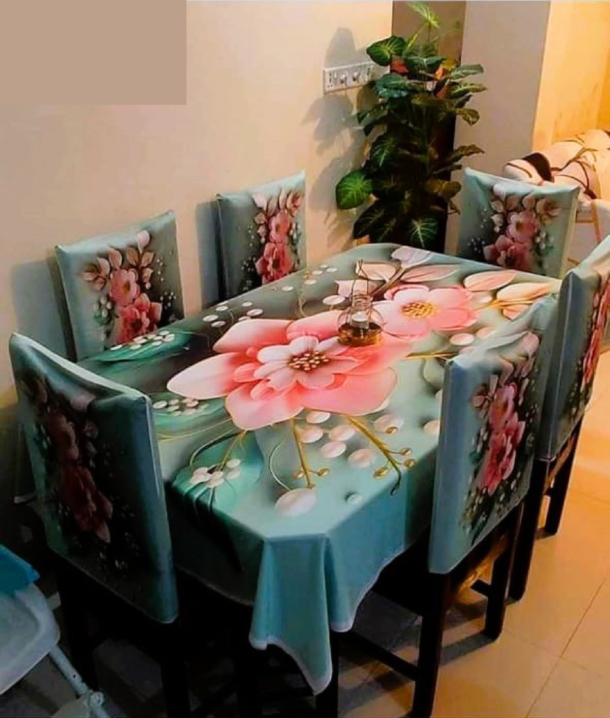 🤍💖 China Premium 3D Print Table Cloth Set 🤍💖