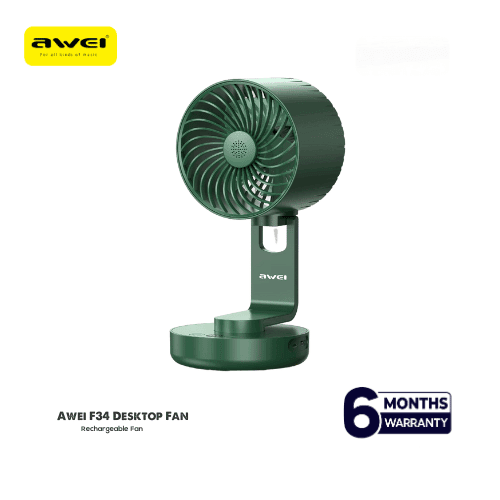 🤍💖 Awei F34 Strong Wind Air Circulation Wide Angle Night Lamp Fan 4000mAh 🤍💖