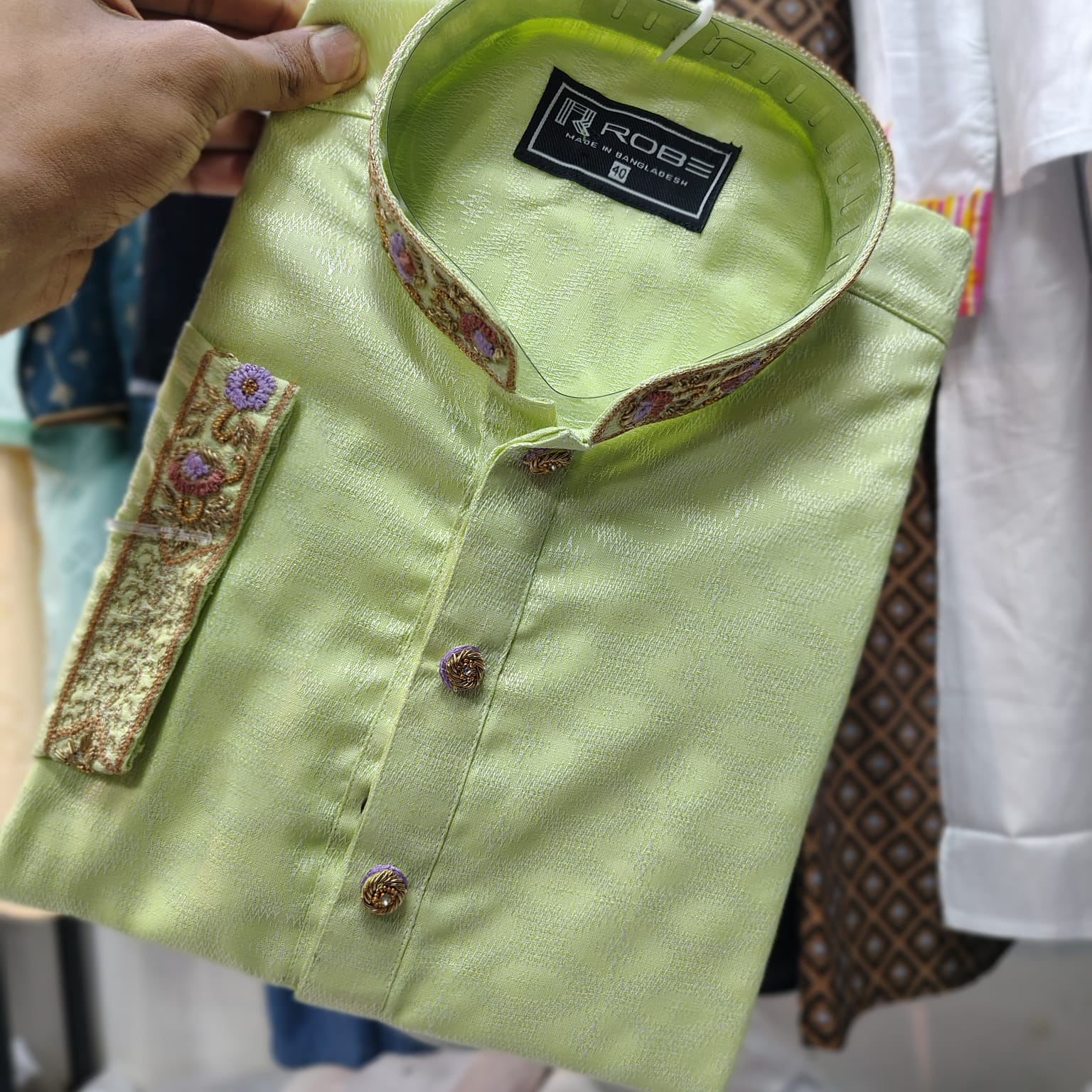 🤍💖Indian Cotton Gorgeous Karchupi Panjabi 🤍💖