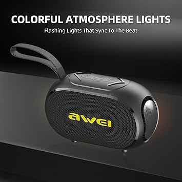 🤍💖 Awei KA1 TWS Bluetooth Speaker IPX5 360° Full Surround Sound Enhanced Bass Portable Speaker With RGB Colorful Lighting 🤍💖