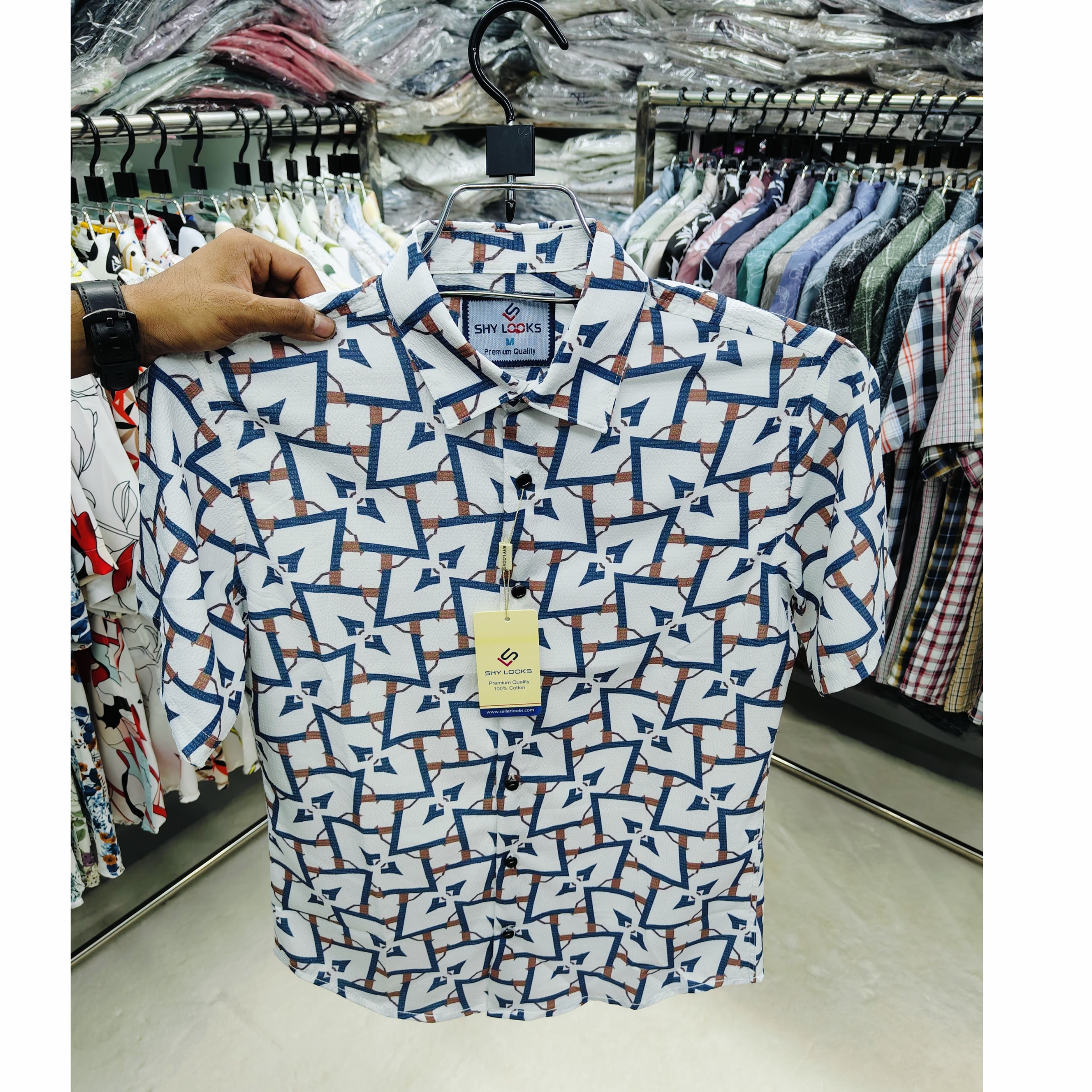 🤍💖 Premium Pop-Corn Half Sleeve Shirt For Men's 🤍💖