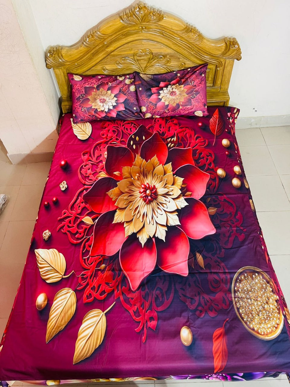 🤍💖 China Premium 3D Design Bed Sheet 🤍💖