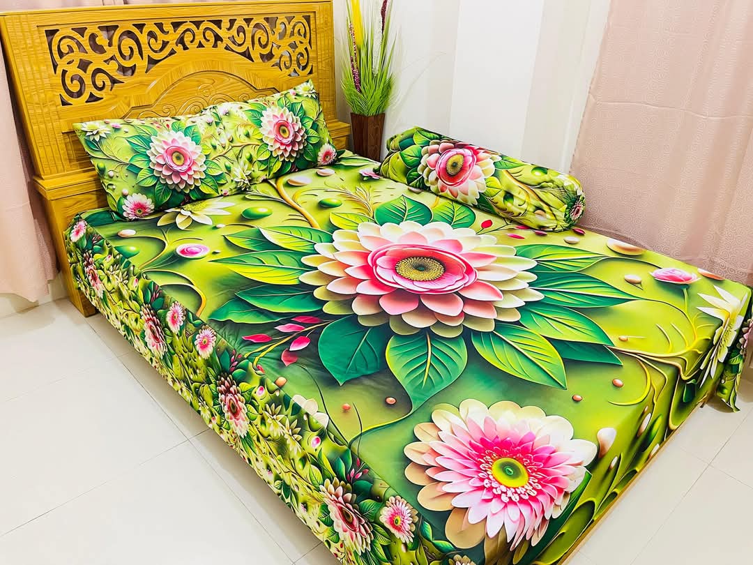 🤍💖 China Premium 3D Design Bed Sheet 🤍💖