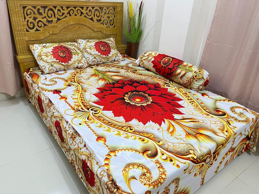 🤍💖 China Premium 3D Design Bed Sheet 🤍💖