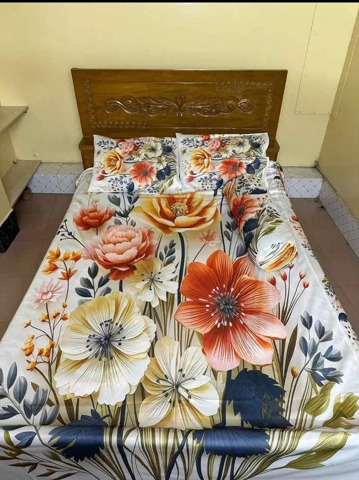🤍💖 China Premium 3D Design Bed Sheet 🤍💖