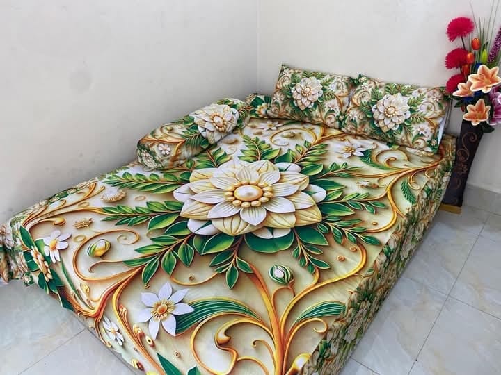 🤍💖 China Premium 3D Design Bed Sheet 🤍💖
