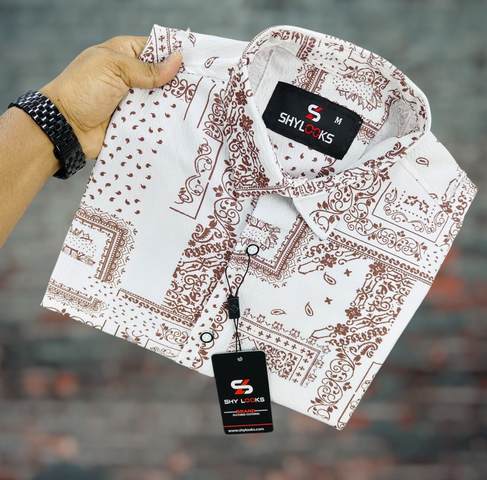 🤍💖 Luxury Popcorn Half Sleeve Print Shirt- Shy Looks 🤍💖