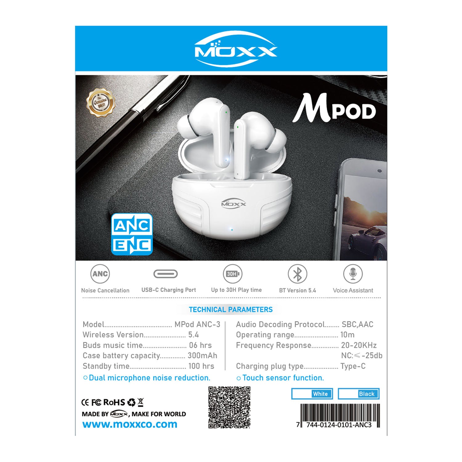 MOXX MPOD ANC & ENC TWS