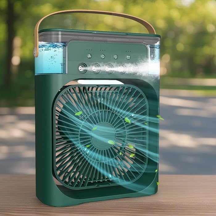 🤍💖 3 In 1 Air Cooling USB Fan with LED Night Light Water Fan 🤍💖