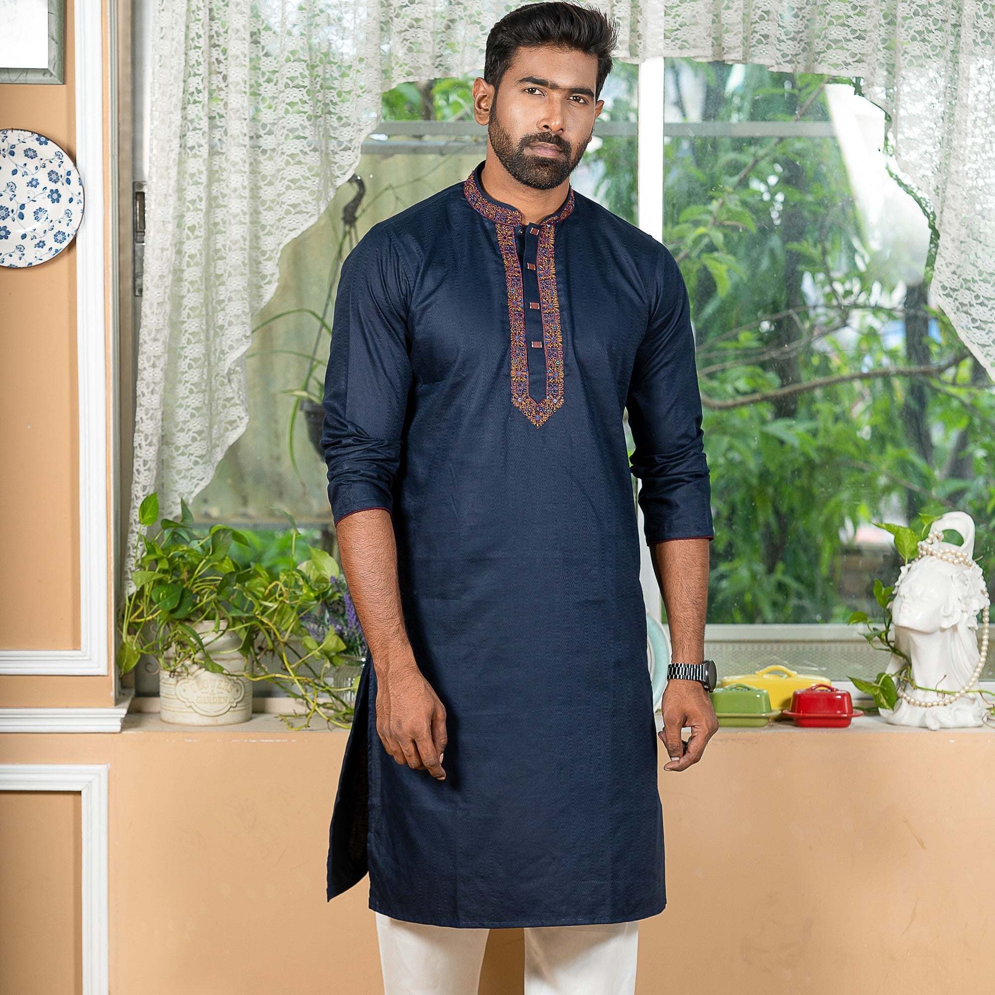 🤍💖 Indian Cotton Gorgeous Karchupi Panjabi 🤍💖