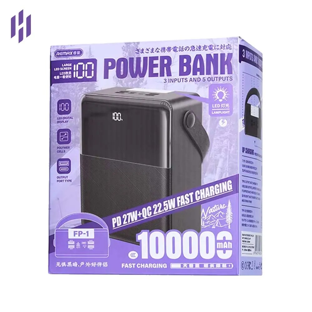 🤍💖 REMAX FP-1 27W+22.5W LED Lamp Fast Charging Power Banks 100000mah High Capacity Portable Laptop Power Bank with LED Lighting 🤍💖