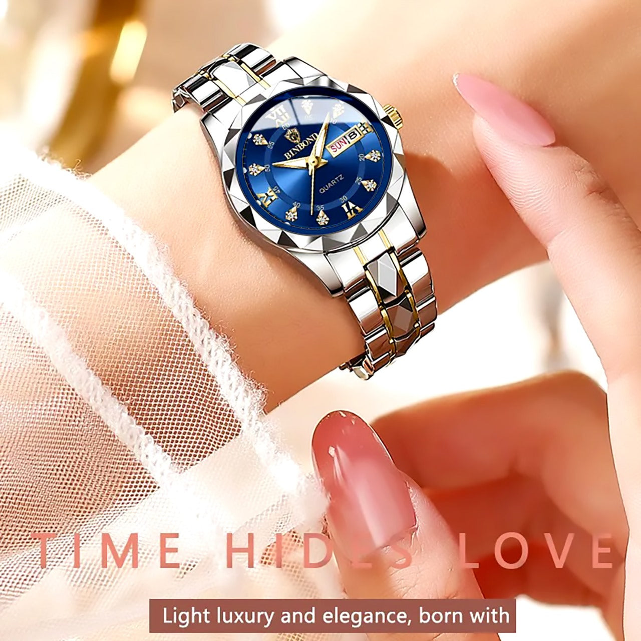 🤍💖 BINBOND Top Brand Luxury Fashion Business Womens Watches 30M Week Date Clock Sport Quartz Womens Wristwatch 🤍💖