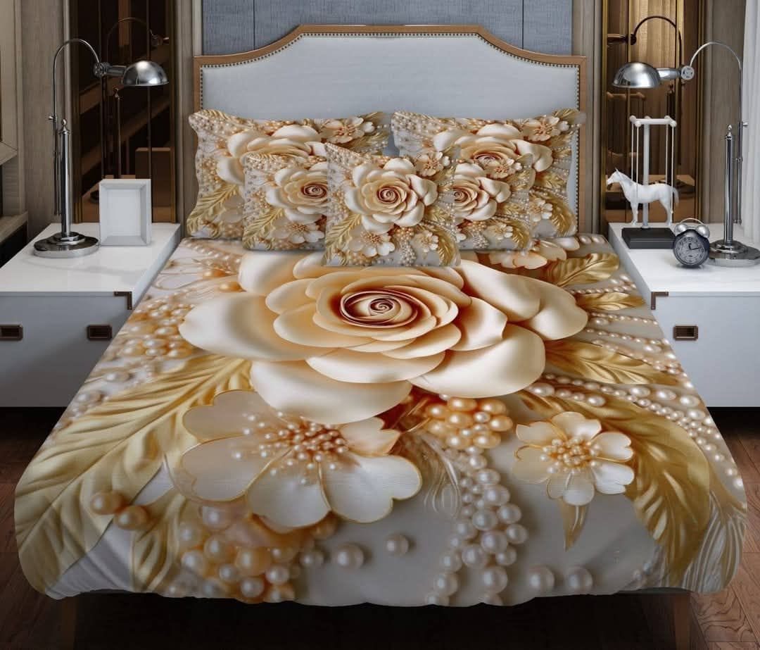 🤍💖 China Premium 3D Design Bed Sheet 🤍💖