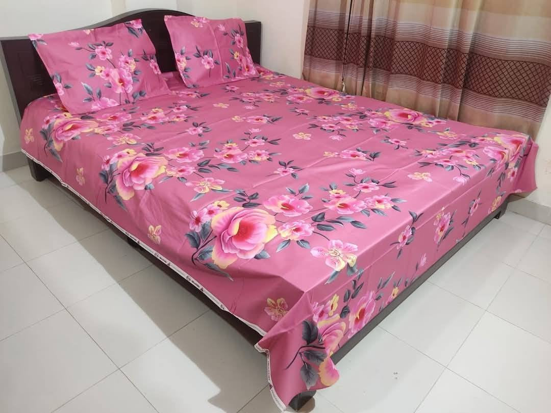 🤍💖 King Size Full cotton fabric Panel Bedsheet 🤍💖