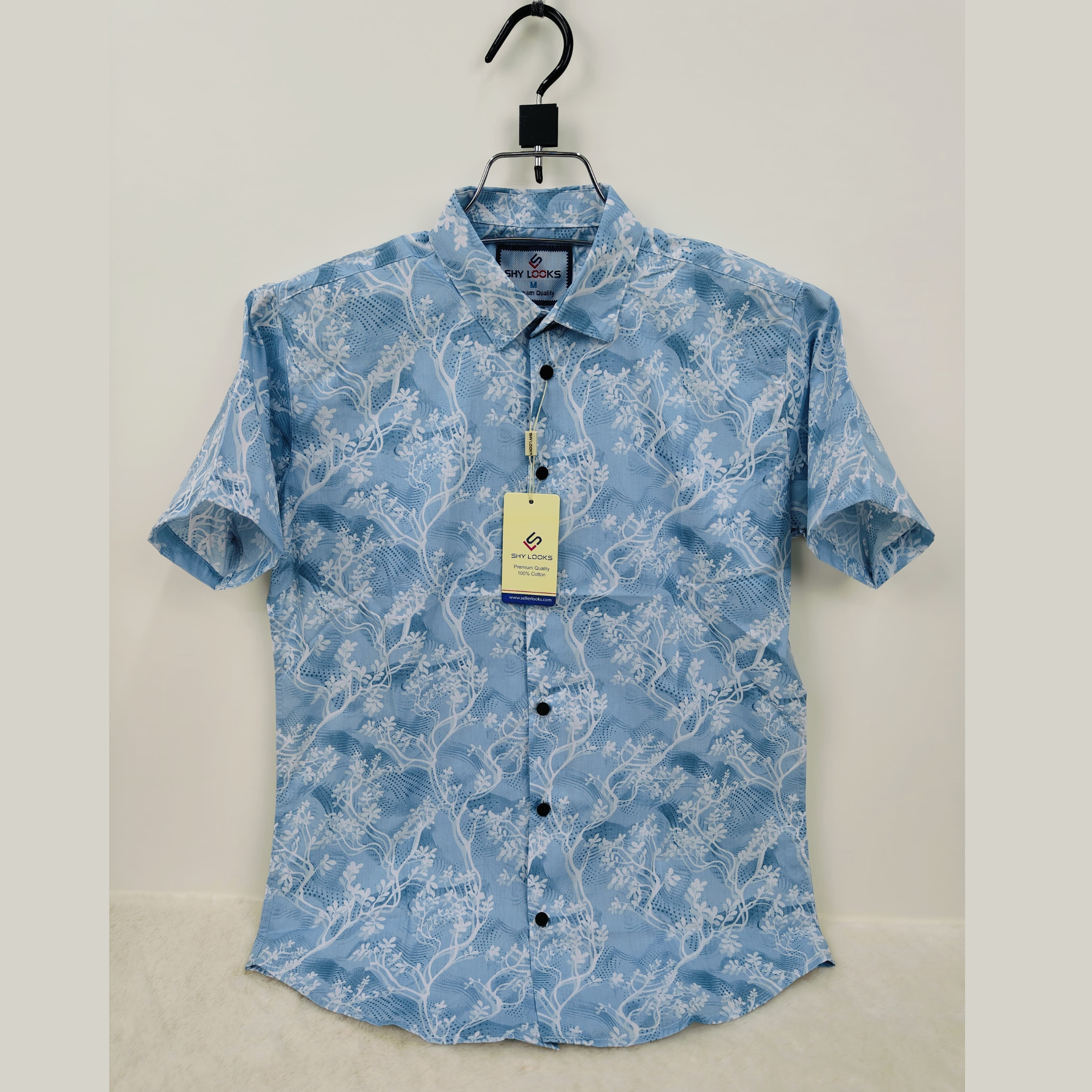 🤍💖 Pure Cotton Half Sleeve Print Shirt for Men's 🤍💖